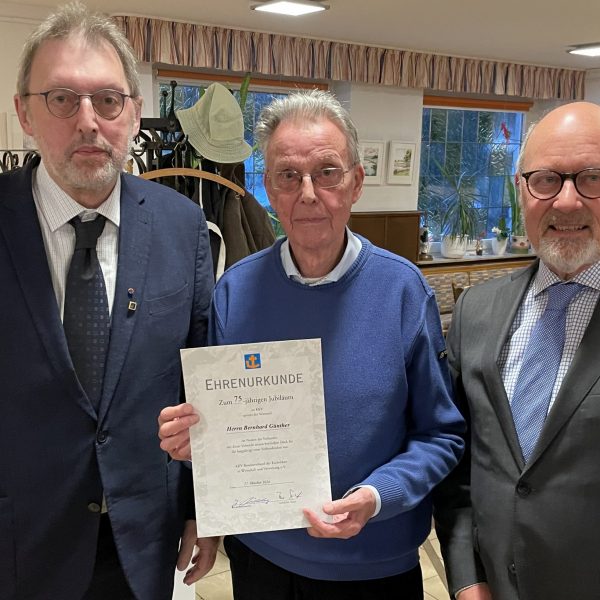 75 Jahre im KKV HANSA Münster – Ehrung für Bernhard Günther