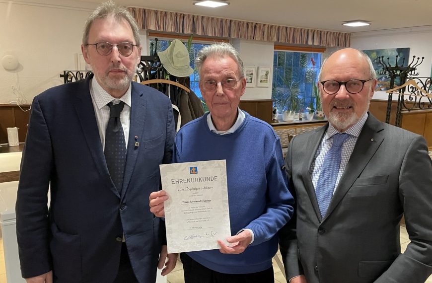 75 Jahre im KKV HANSA Münster – Ehrung für Bernhard Günther